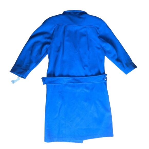 VINTAGE WOOL Double Breasted Royal Blue Coat SIZE 12 -Fit 14-16 NEW WITH TAG NWT - Picture 6 of 9